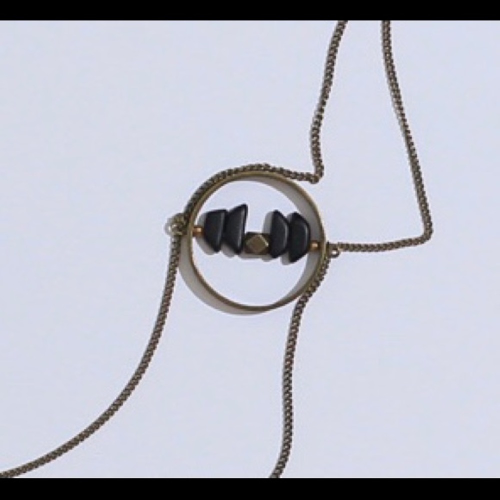 Geometric circle bolo style minimal necklace